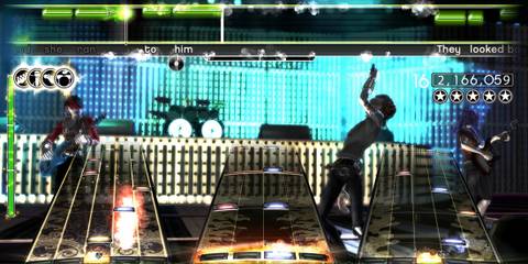 Playing a song in Rock Band