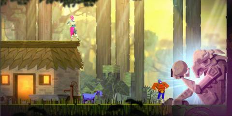 Playing in co-op in Guacamelee