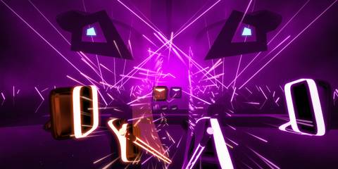 Playing music in purple in Beat Saber