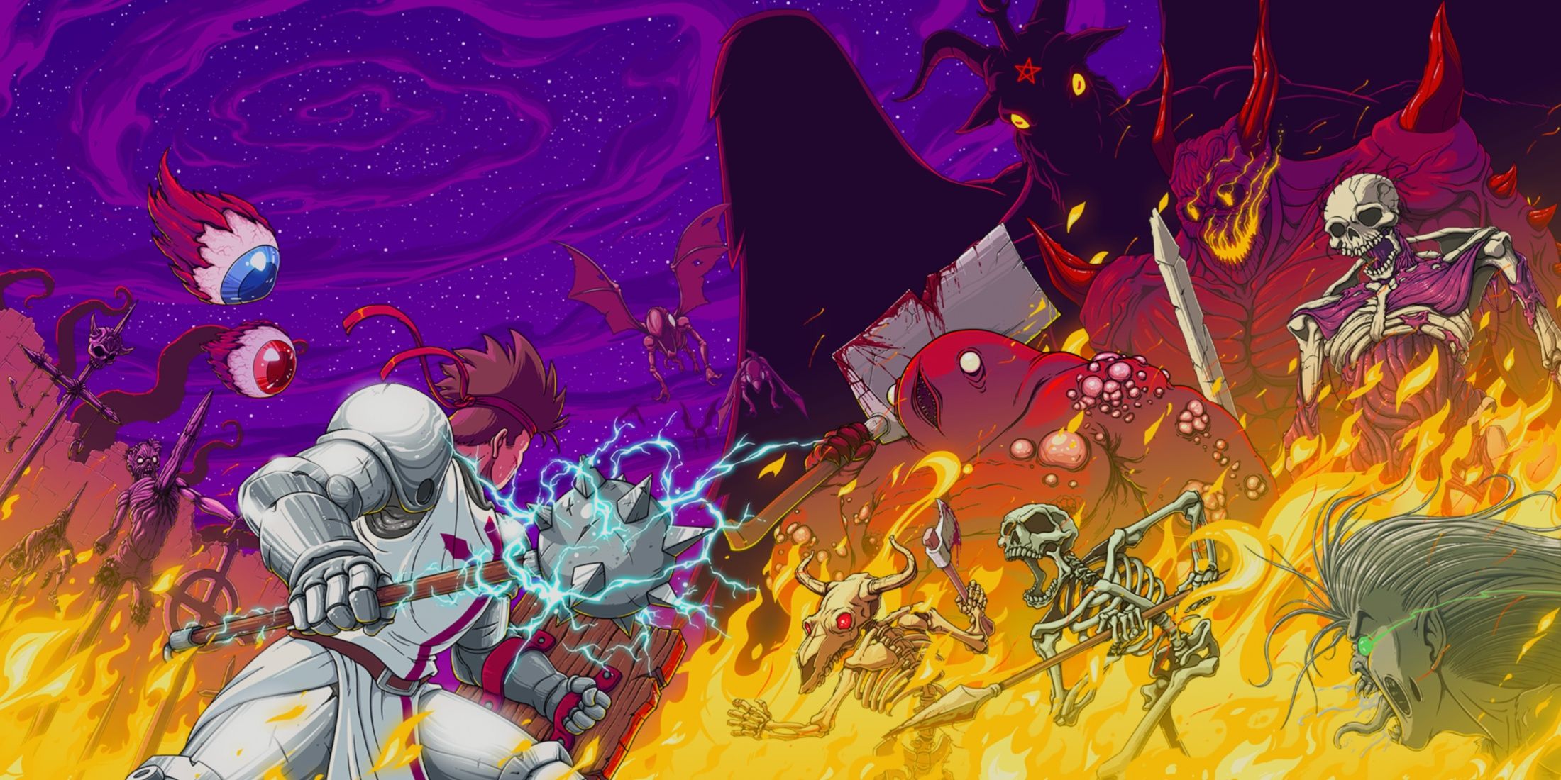 Promo art featuring characters in Infernax