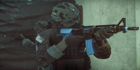 Ready or Not squad members training with MK18 less lethal