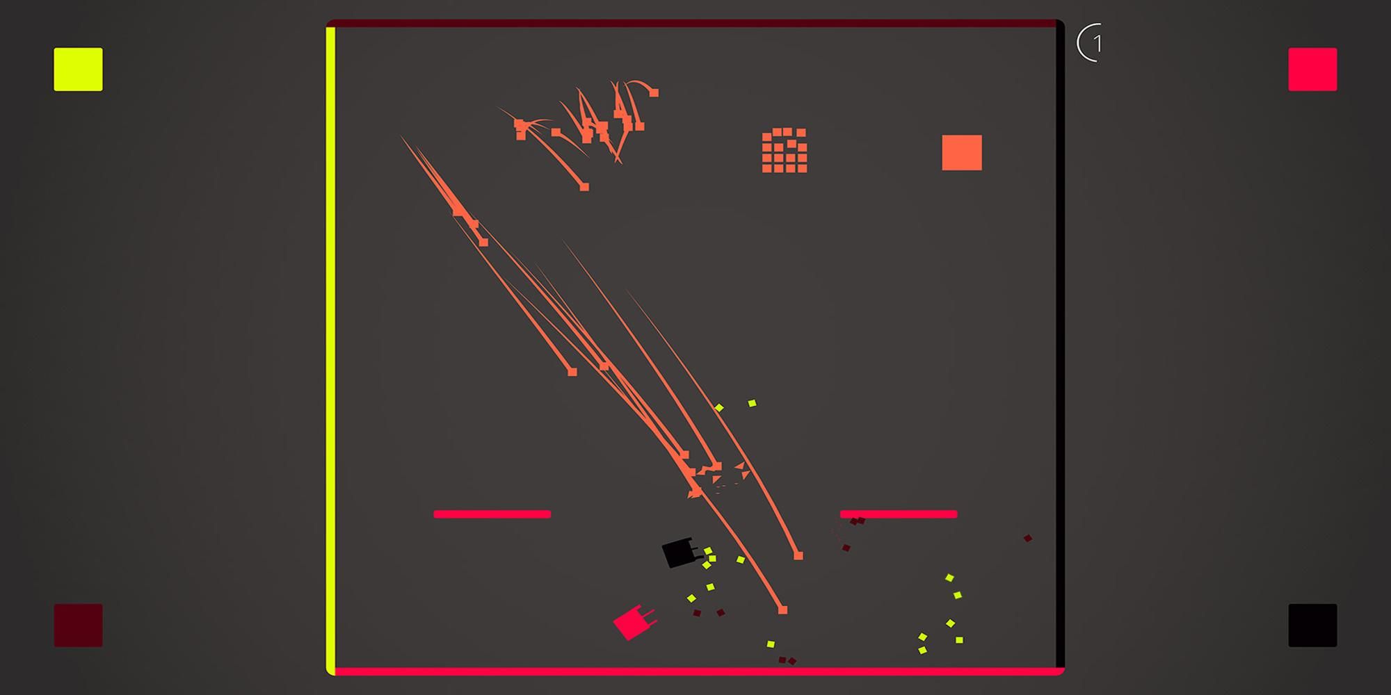 Red And Black Squares Avoiding Enemy Fire In Flat Heroes