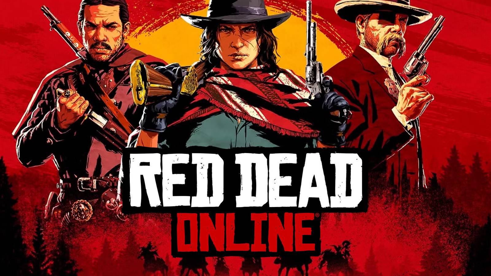 Red Dead Online cover artwork 2x1 edit with game logo