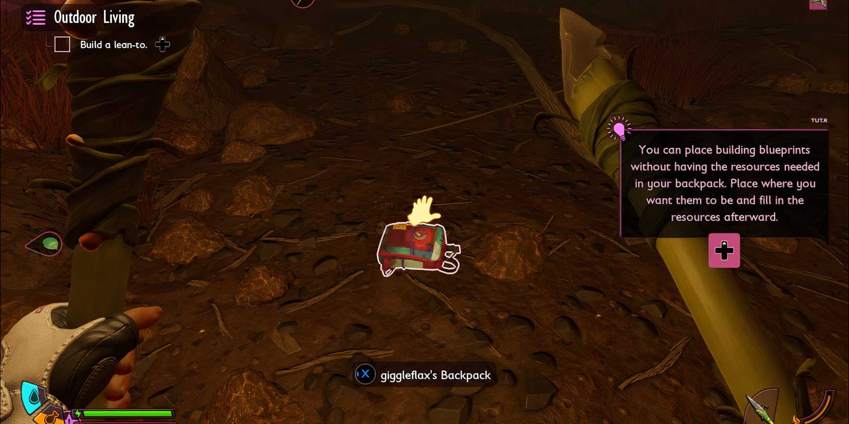 Retrieving your backpack in Grounded 2 