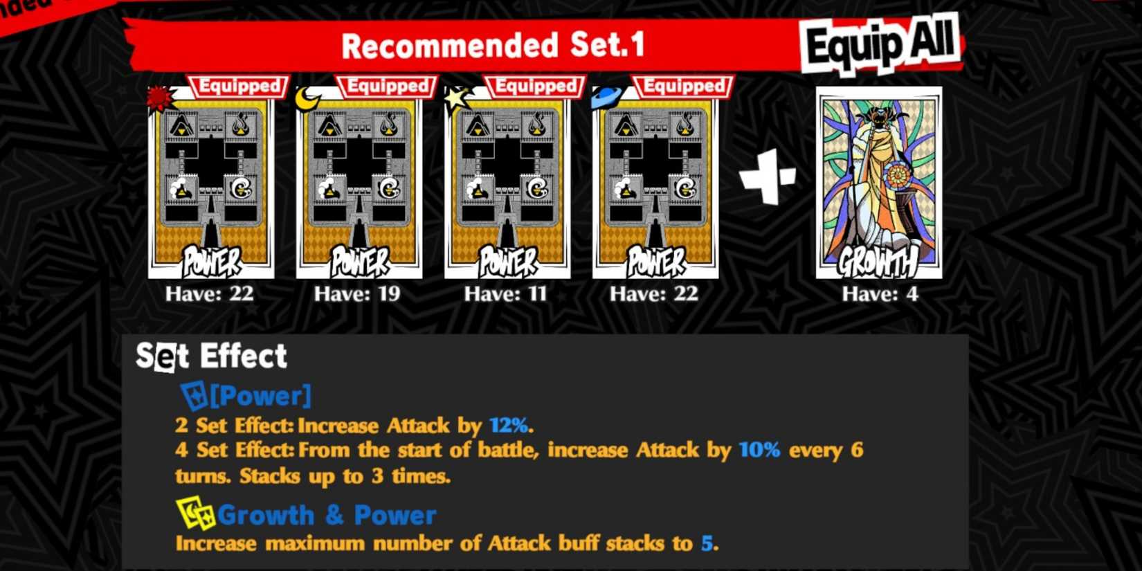 Revelation Cards for Bui in P5X