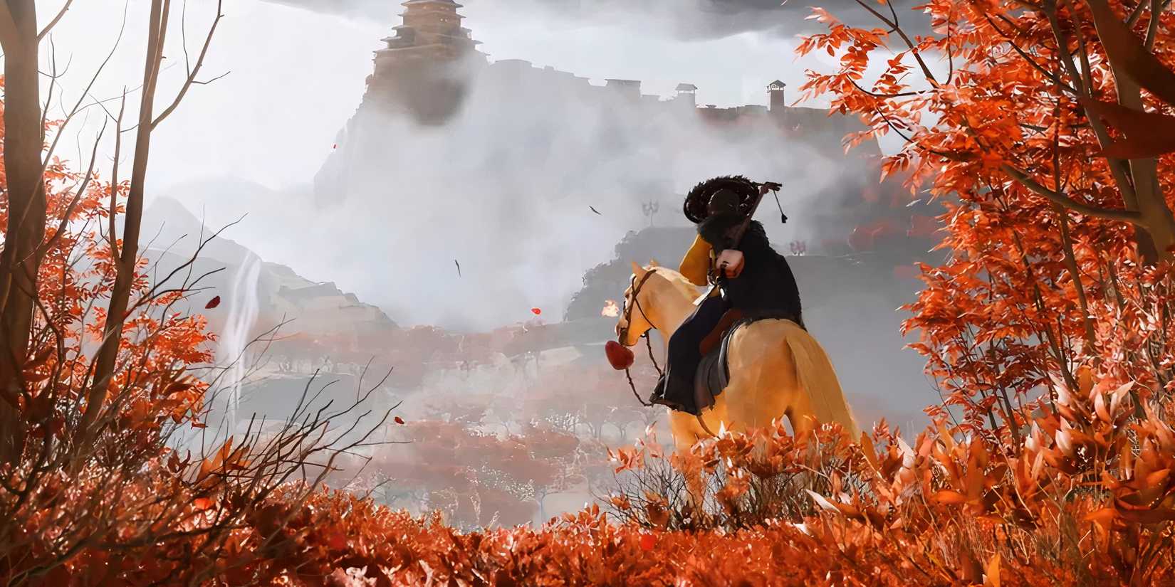 Riding a horse in Ghost of Yotei