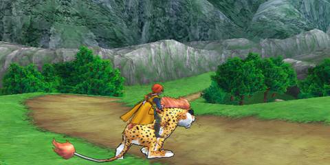 Riding a monster in Dragon Quest 8 Journey Of The Cursed King 