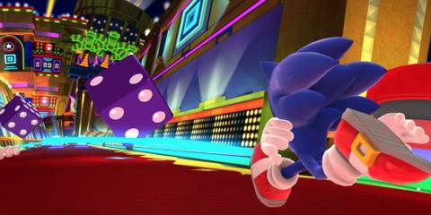 Sonic Lost World running up to giant dice