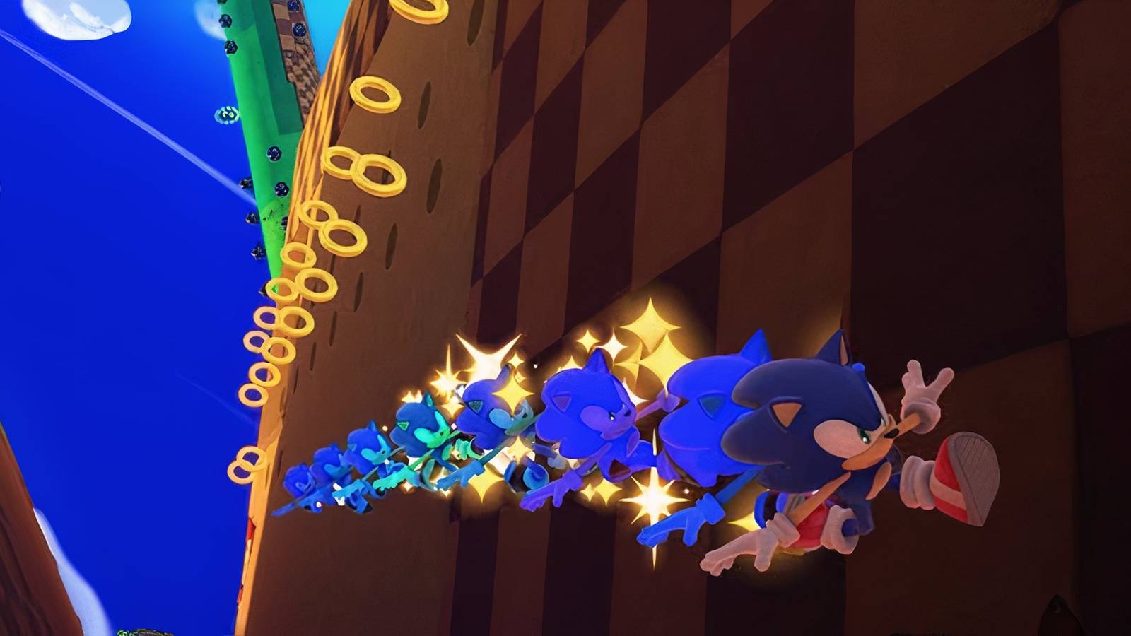 Sonic Lost World running along a wall