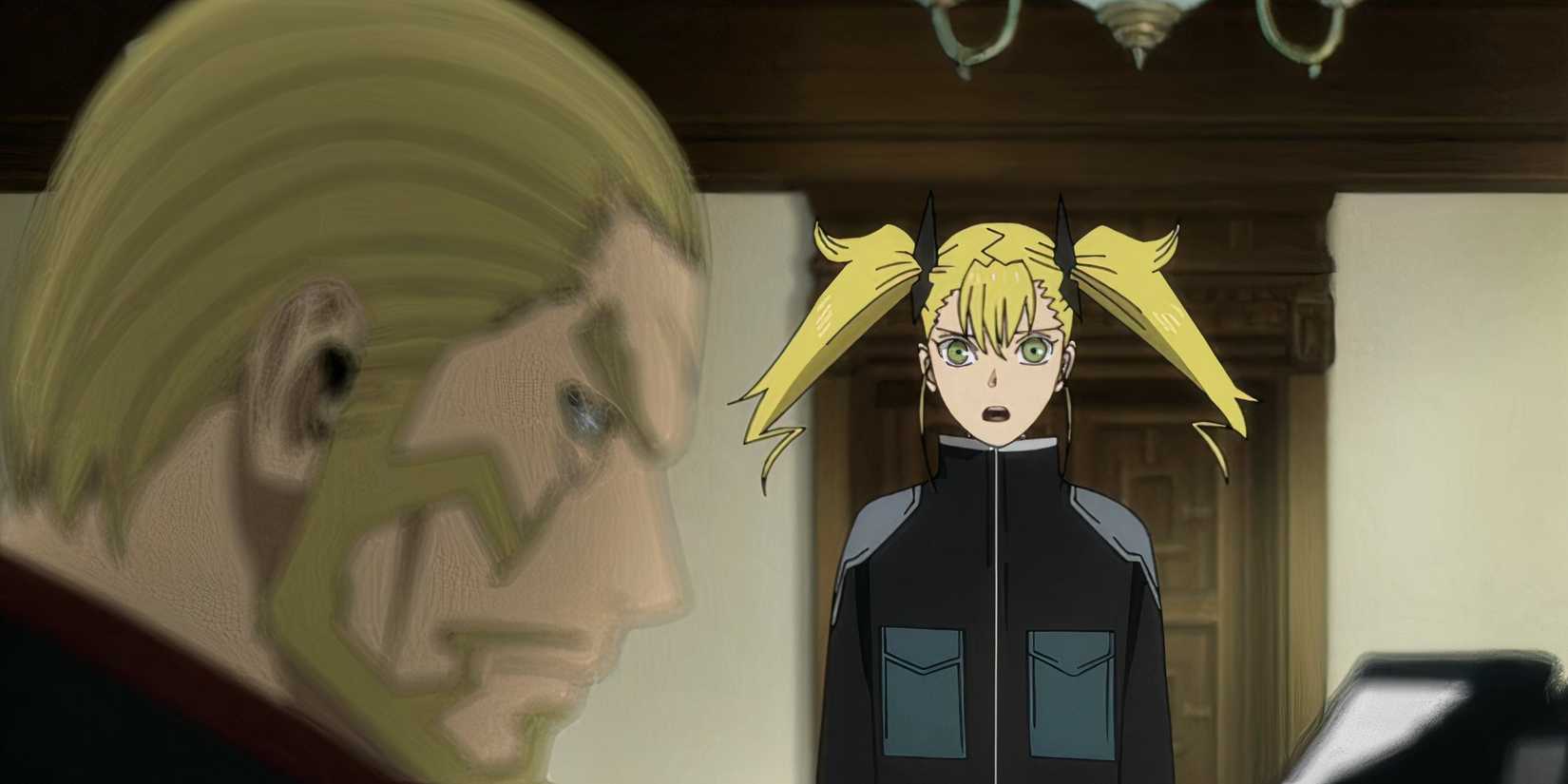 Kikoru speaking to her father