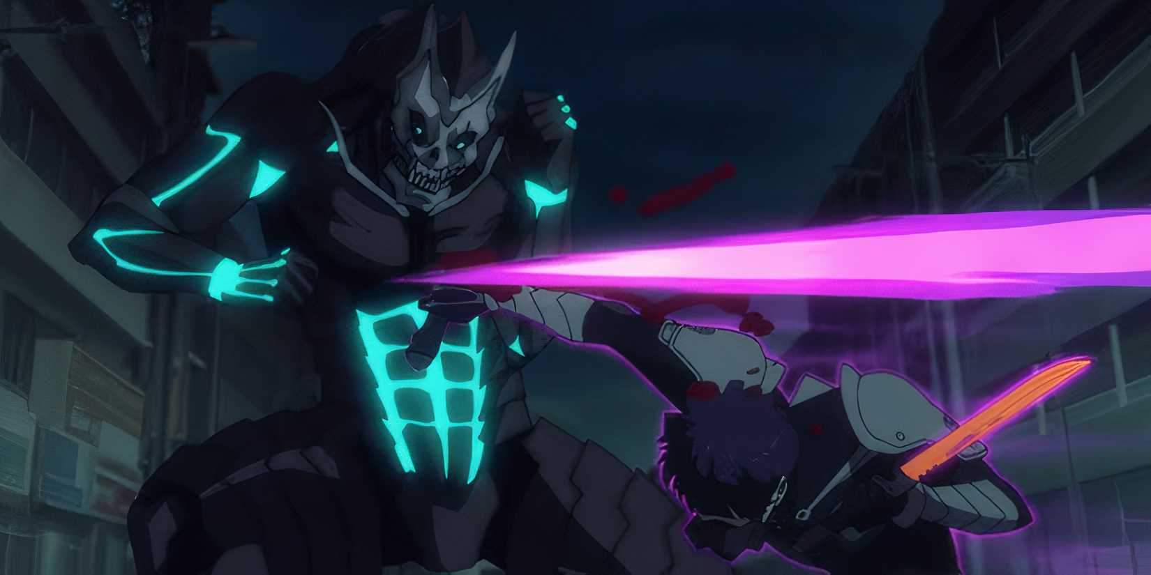 Hoshina slashing Kafka Kaiju