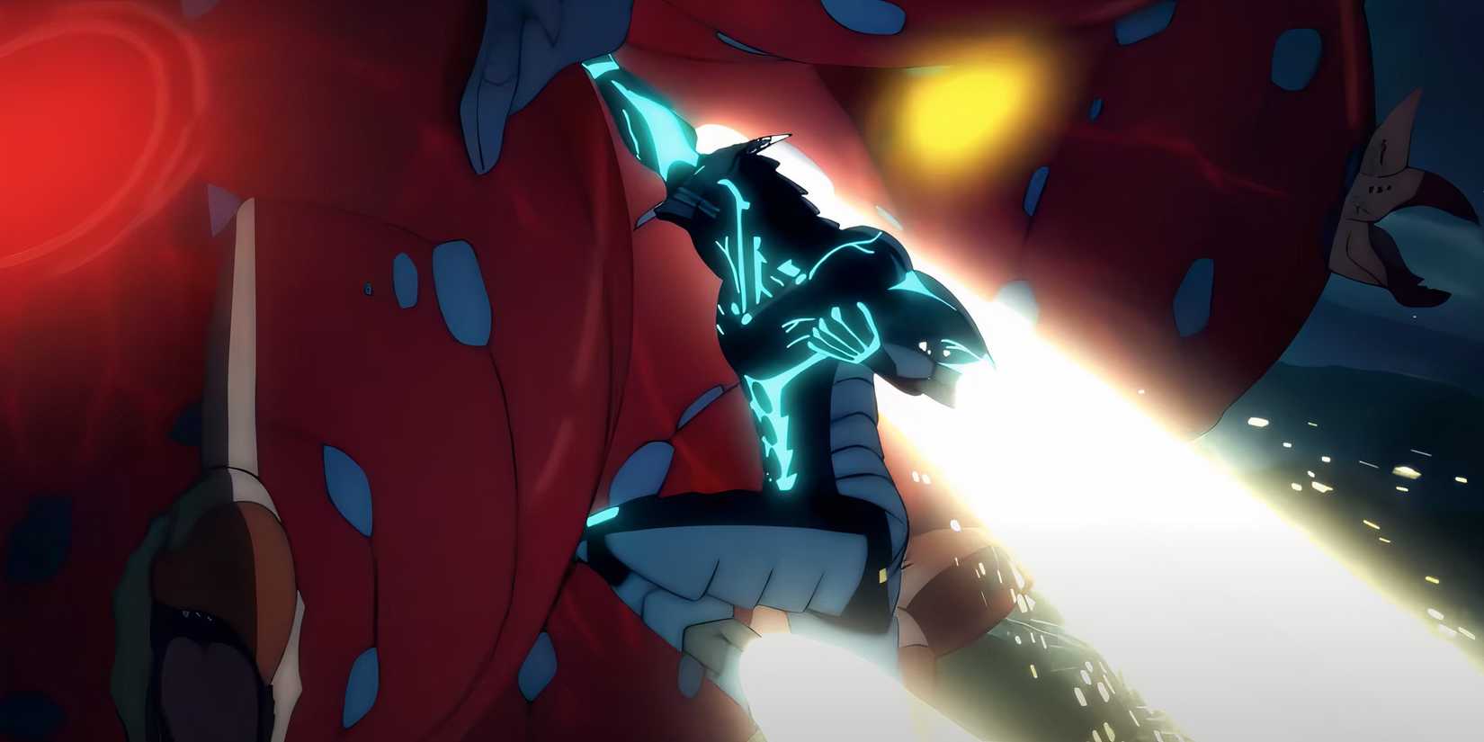 Kafka punching a mushroom monster