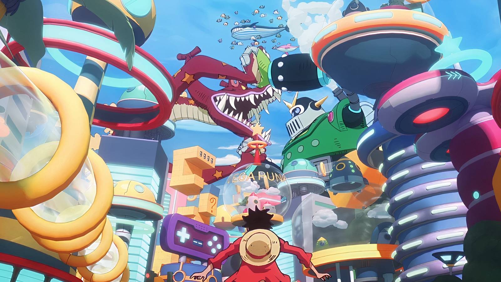 Luffy entering Egghead Island