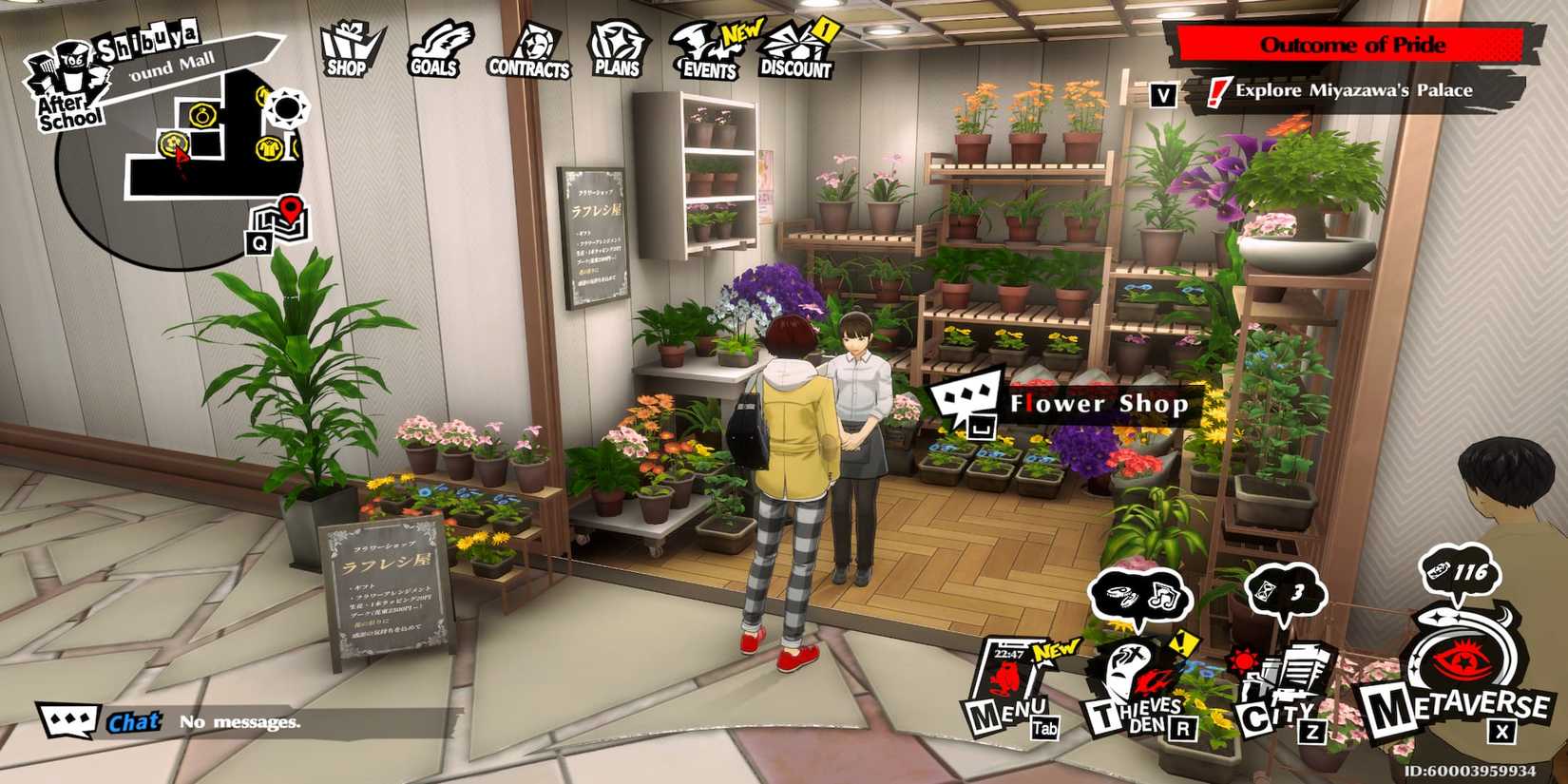 The Player Standing Outside A Flower Shop 