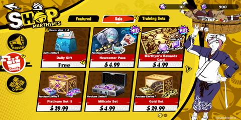 The Shop Menu With A Free Gift