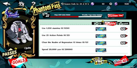 The Player Completing Weekly Phantom Activities 