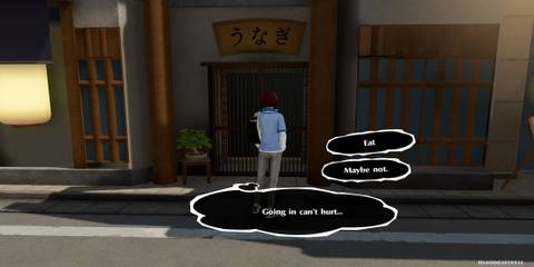 The Player Choosing to go into the Eel Shop 