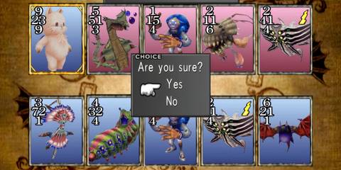 Selecting a reward in Triple Triad in Final Fantasy 8