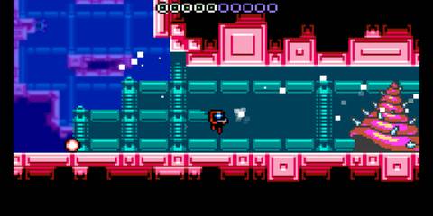 Shooting at a shell in Xeodrifter