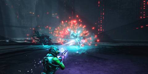 Shooting enemies in Returnal