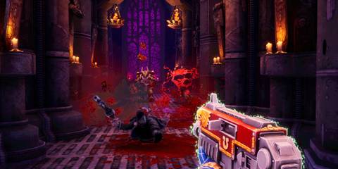 Shooting enemies in Warhammer 40,000 Boltgun