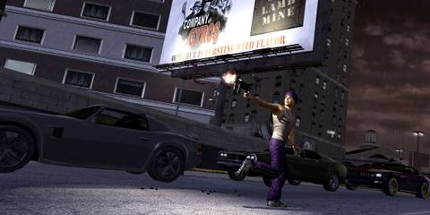 Shooting some gang members - Saints Row 2