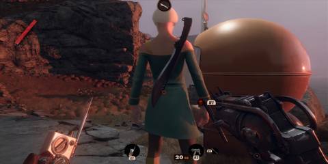 Sneaking toward an enemy in Deathloop (PS5)