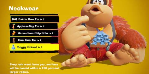 Soggy Cravat costume piece in Donkey Kong Bananza