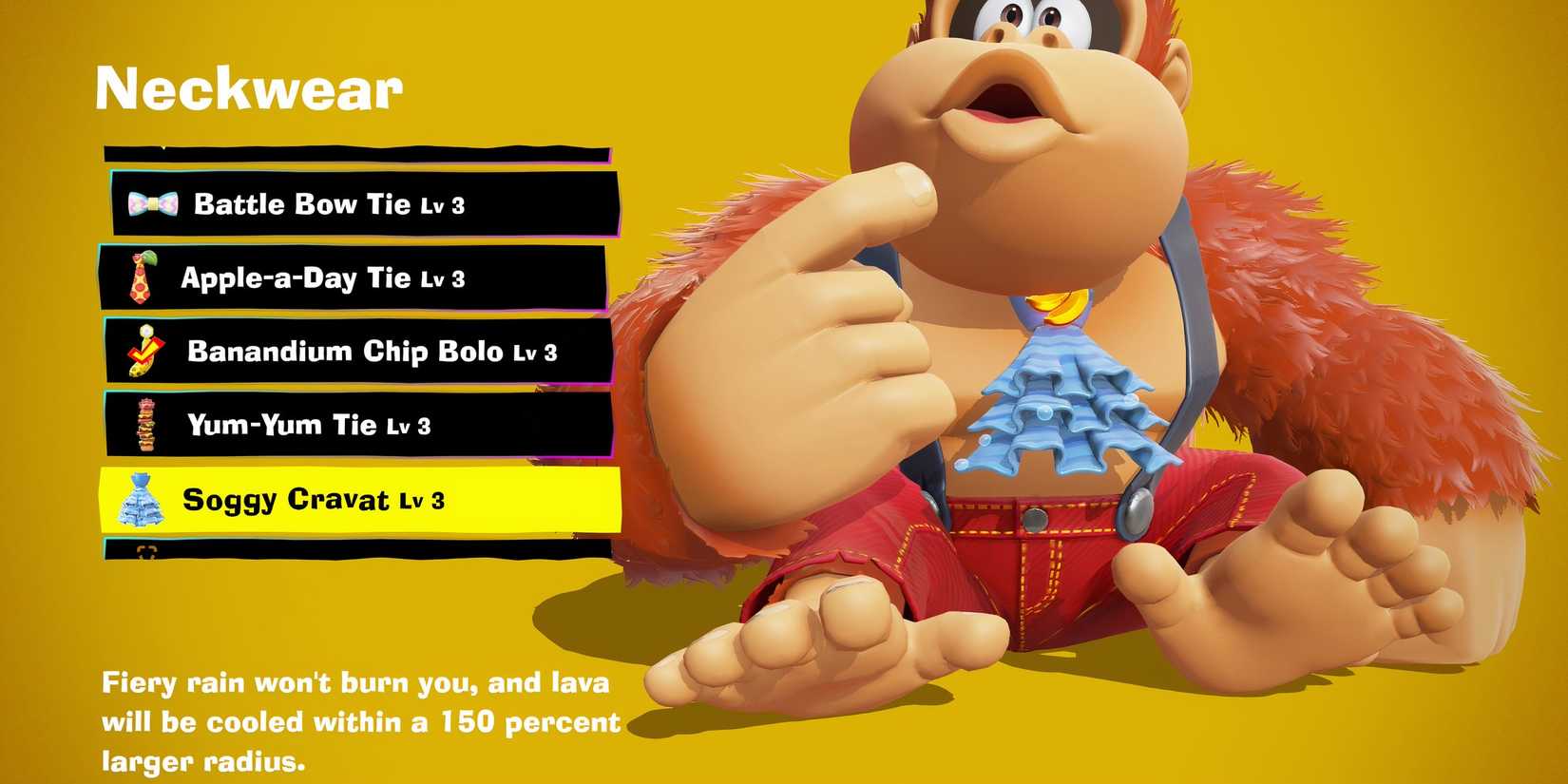 Soggy Cravat costume piece in Donkey Kong Bananza