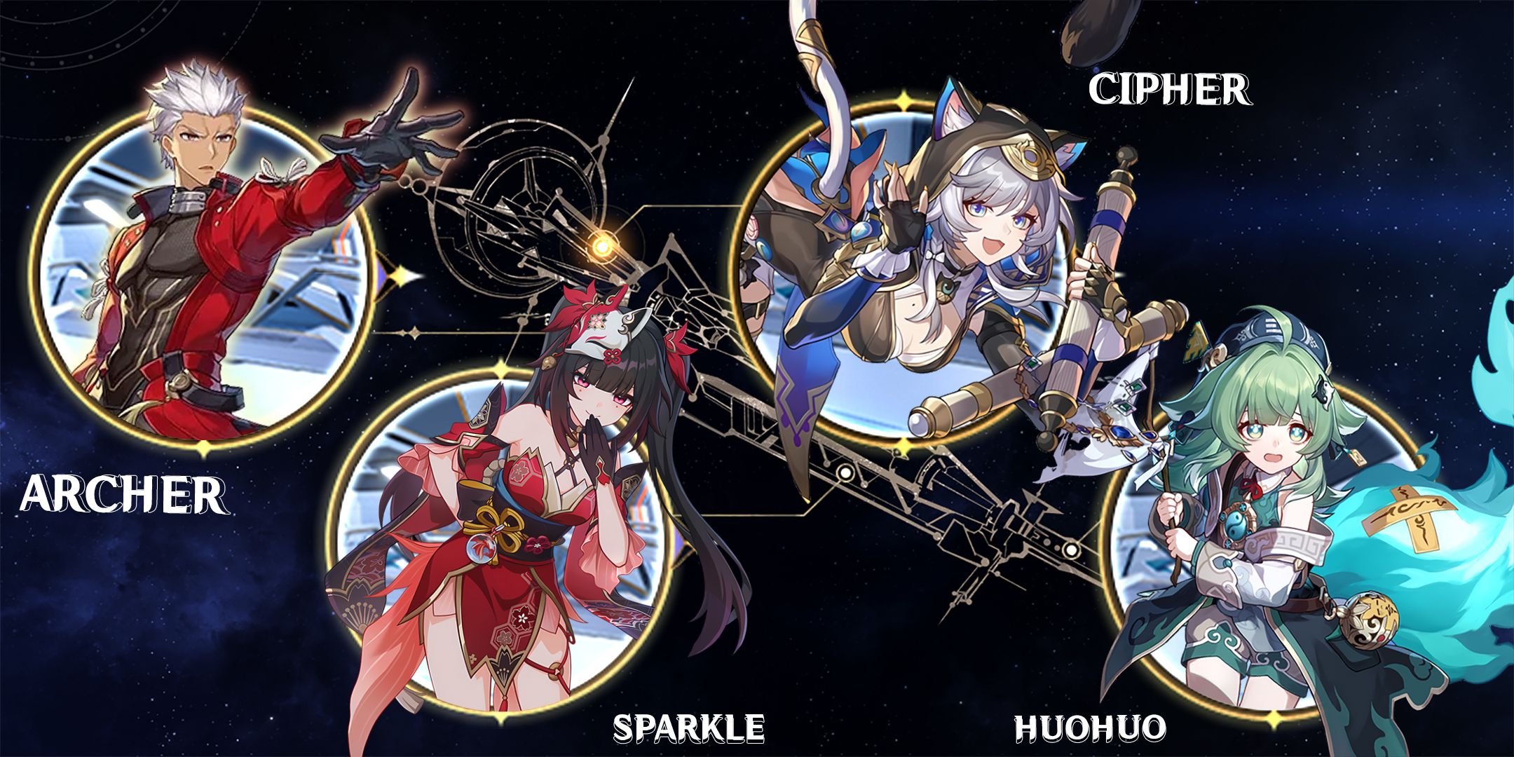 Sparkle-chiffer-huohuo-and bow team composition in Honkai Star Rail