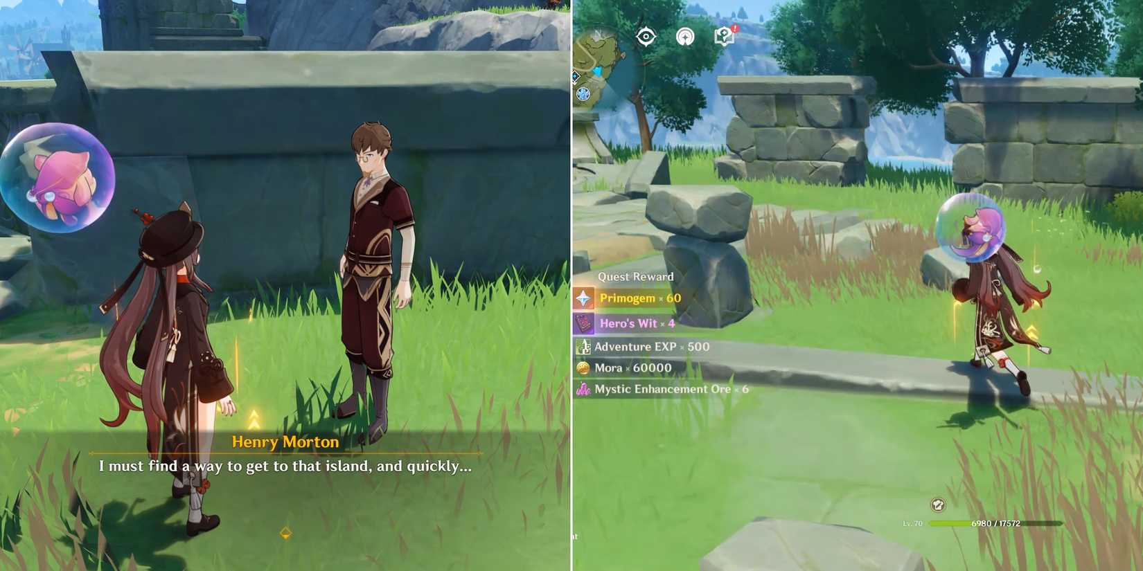 speak with henry to get rewards in genshin impact