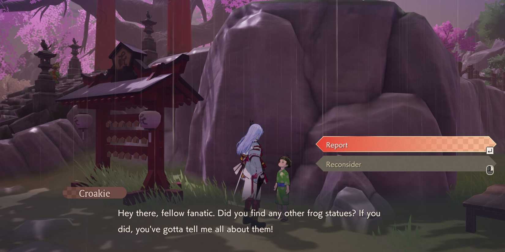 Speaking to Croakie in Rune Factory Guardians of Azuma