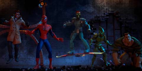 Spider-Man, Doc Ock, New Goblin, Green Goblin, and Sandman in Spider-Man: Friend Or Foe