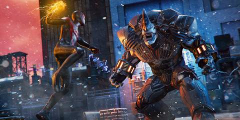 Spider-Man (Miles) fighting against Rhino - Marvel’s Spider-Man Miles Morales