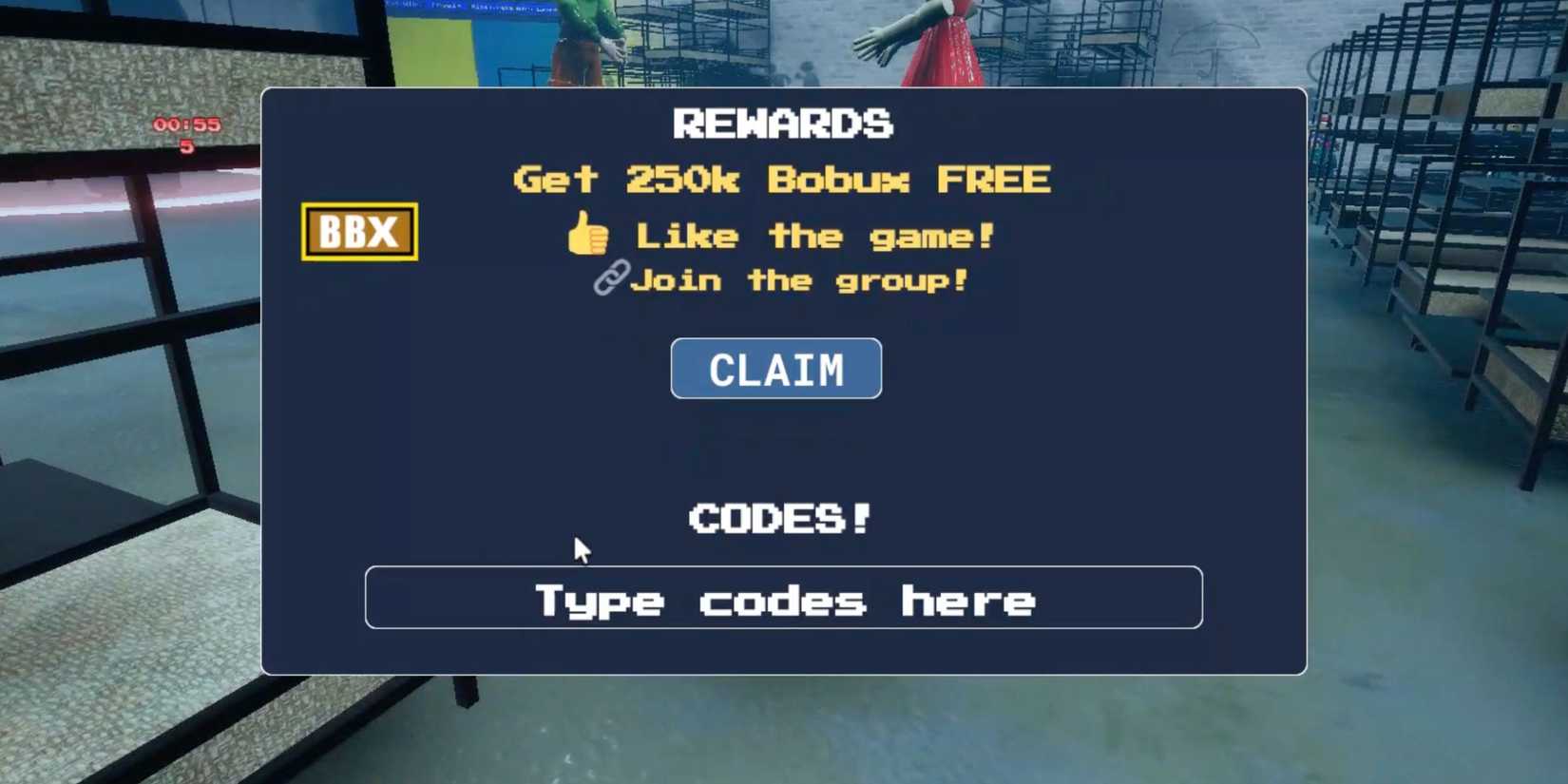 SQUID DING the codes tab