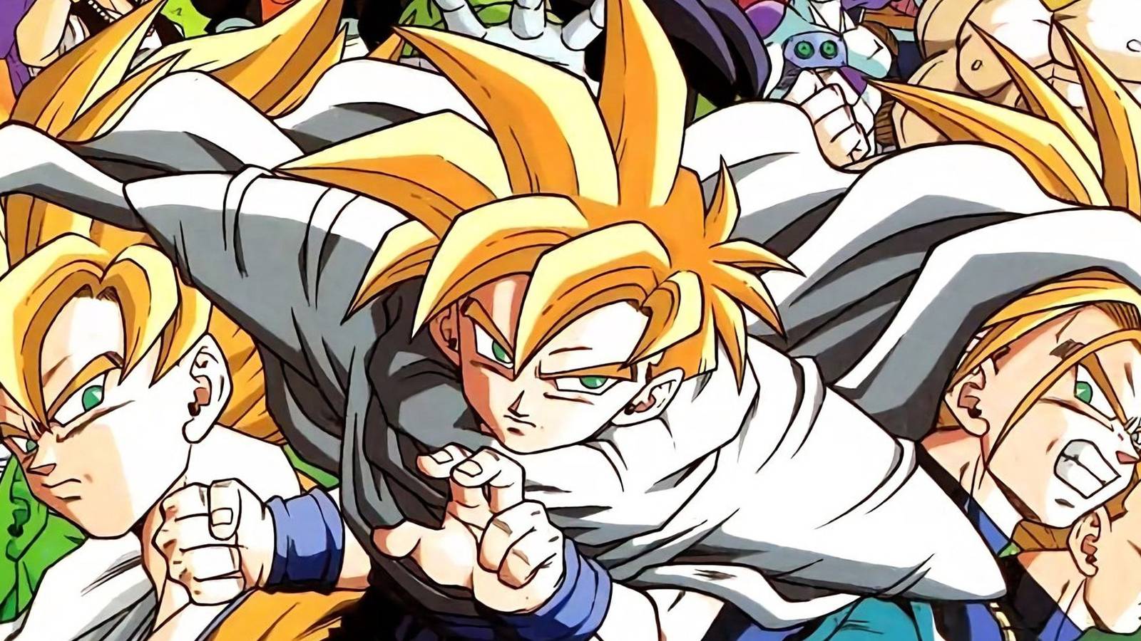 picture: super saiyan gohan and others in the cell saga.