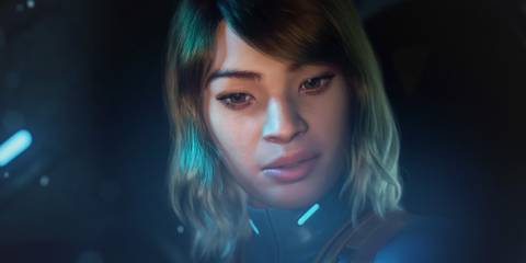 Subnautica 2 teaser trailer character close-up dark indoor environment