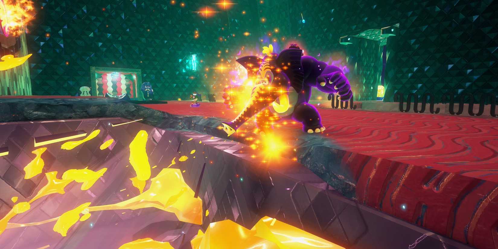 Sucking up materials as as Elephant Bananza in Donkey Kong Bananza