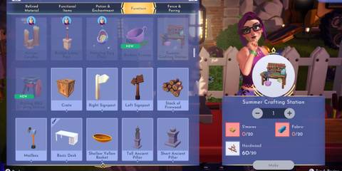 Summer crafting station recipe in Disney Dreamlight Valley