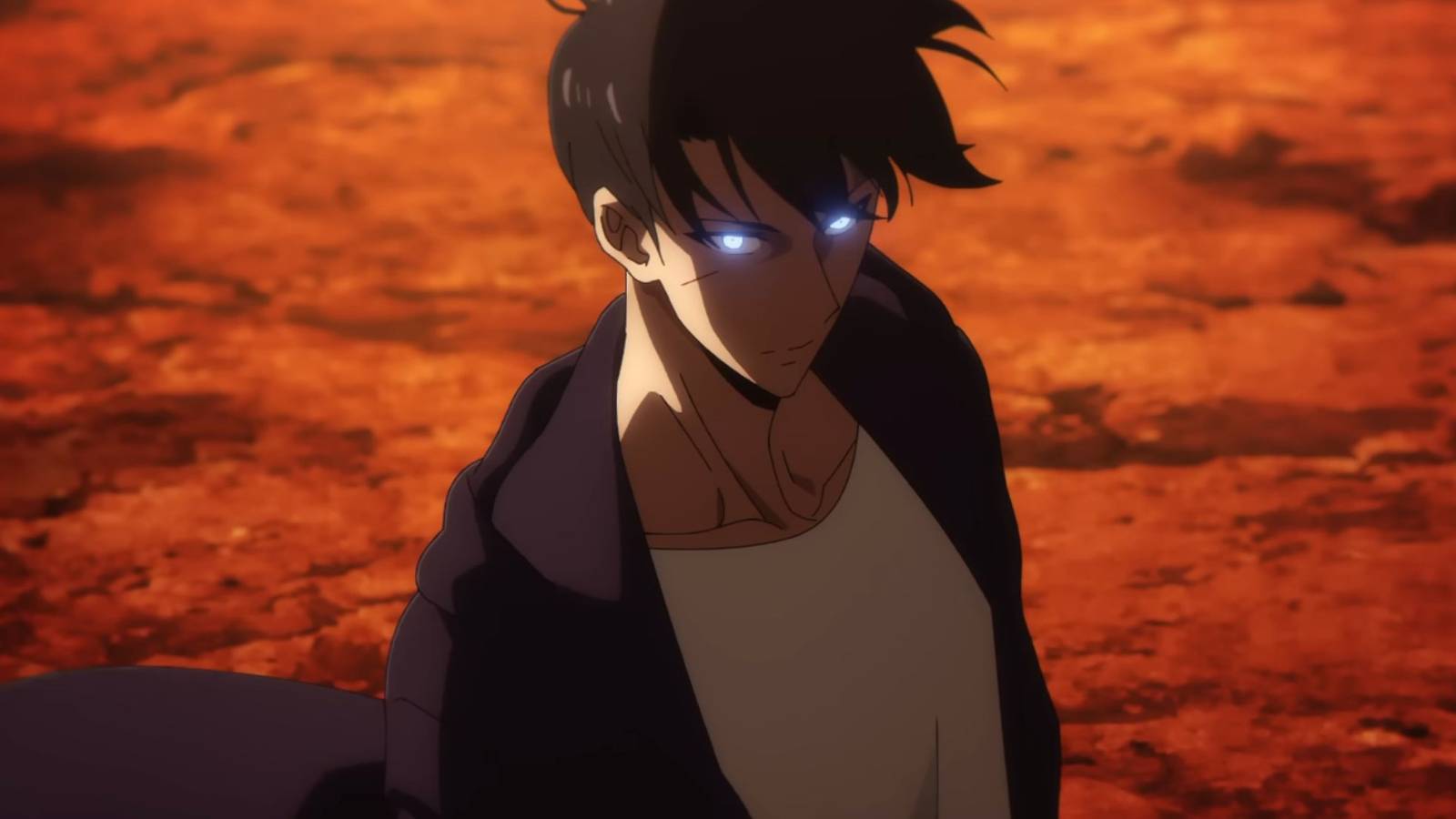 Sung Jinwoo staring at the Ant King - Solo Leveling