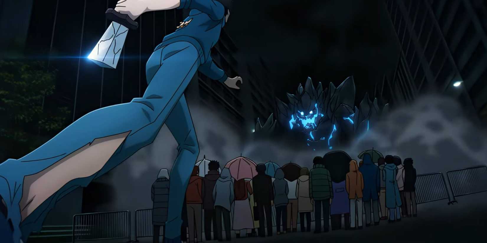 Sung Jinwoo throws his broken sword at the golem - Solo Leveling