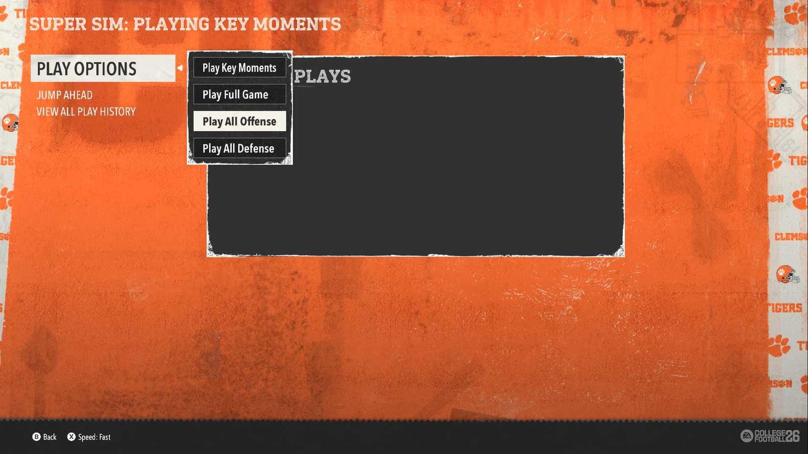 super sim play all offense option in college football 26
