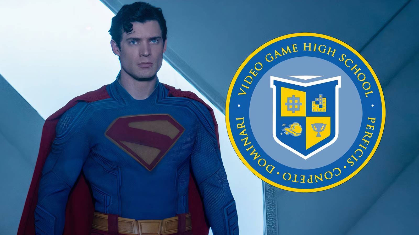 superman video game high school logo