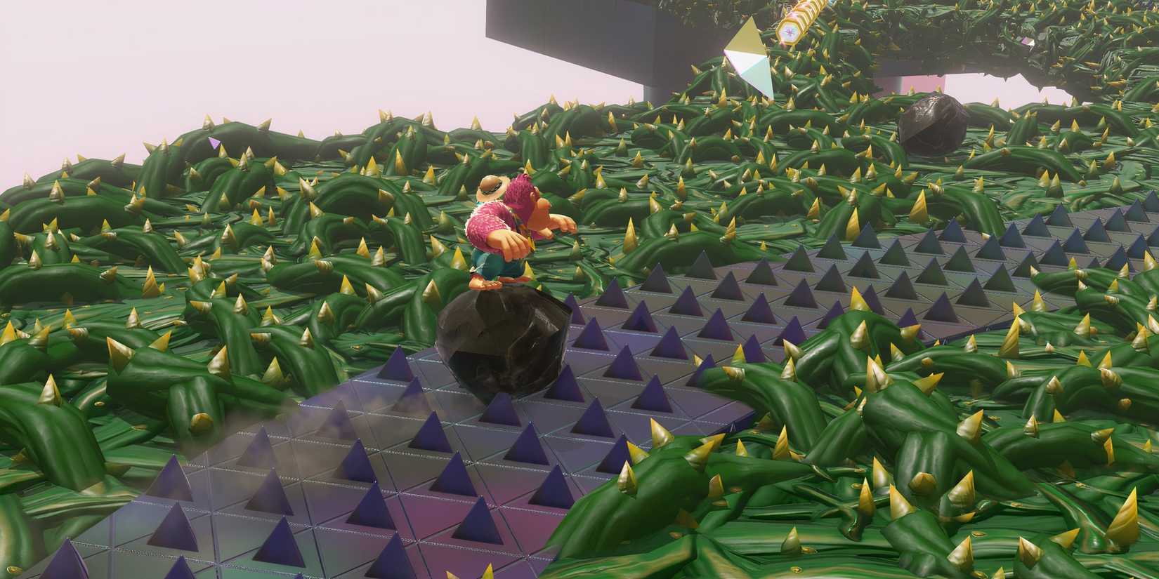 Surfing on a rock in Donkey Kong Bananza