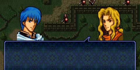 Talking to an NPC in Fire Emblem Thracia 776