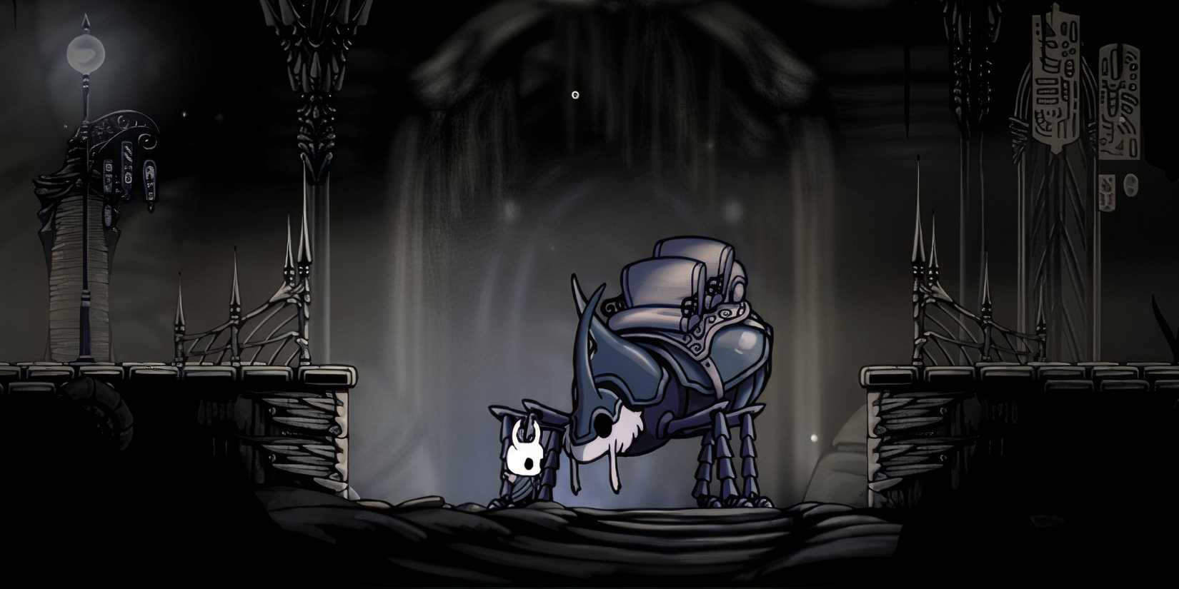 Talking to an NPC in Hollow Knight