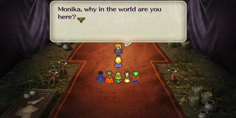 Talking to an NPC in Romancing Saga 3