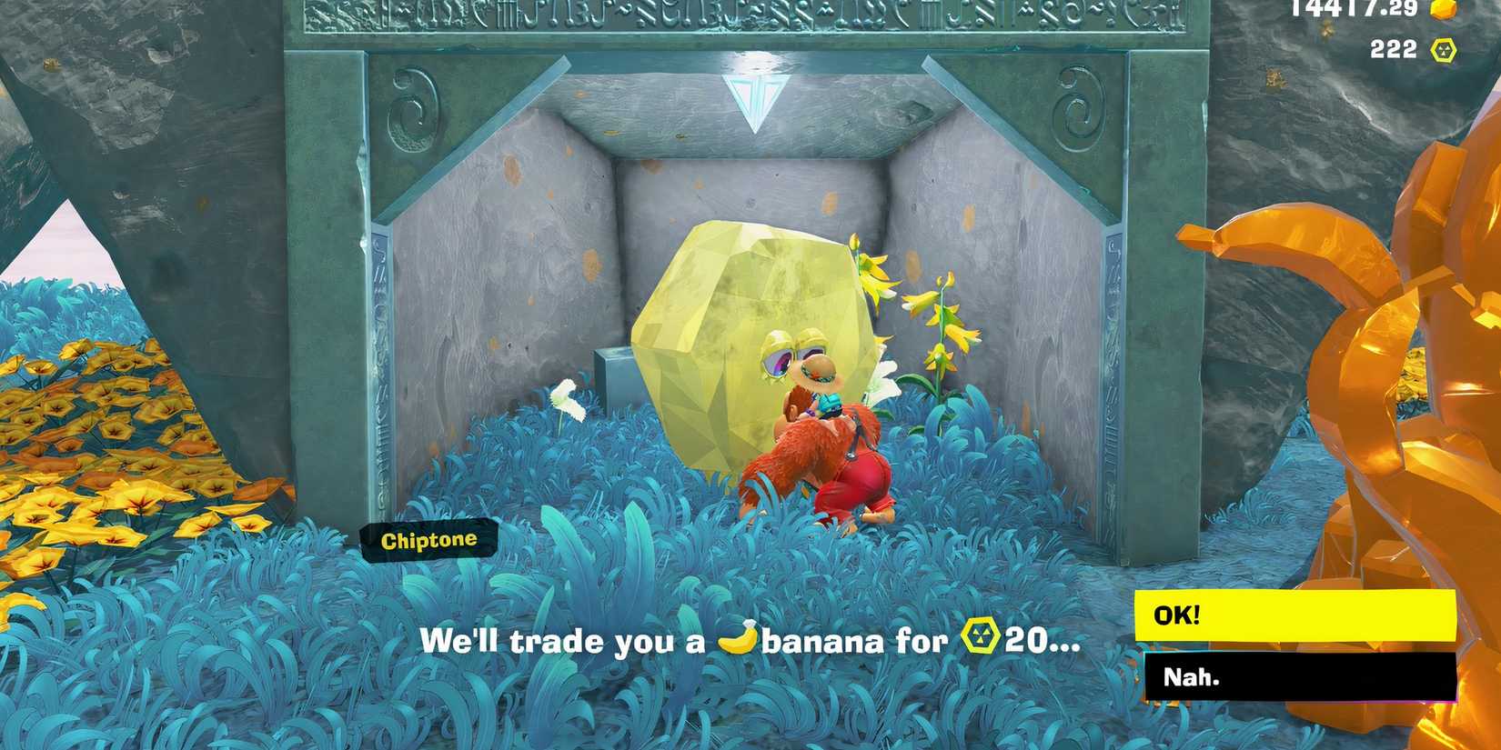 Talking to Chiptone in Donkey Kong Bananza