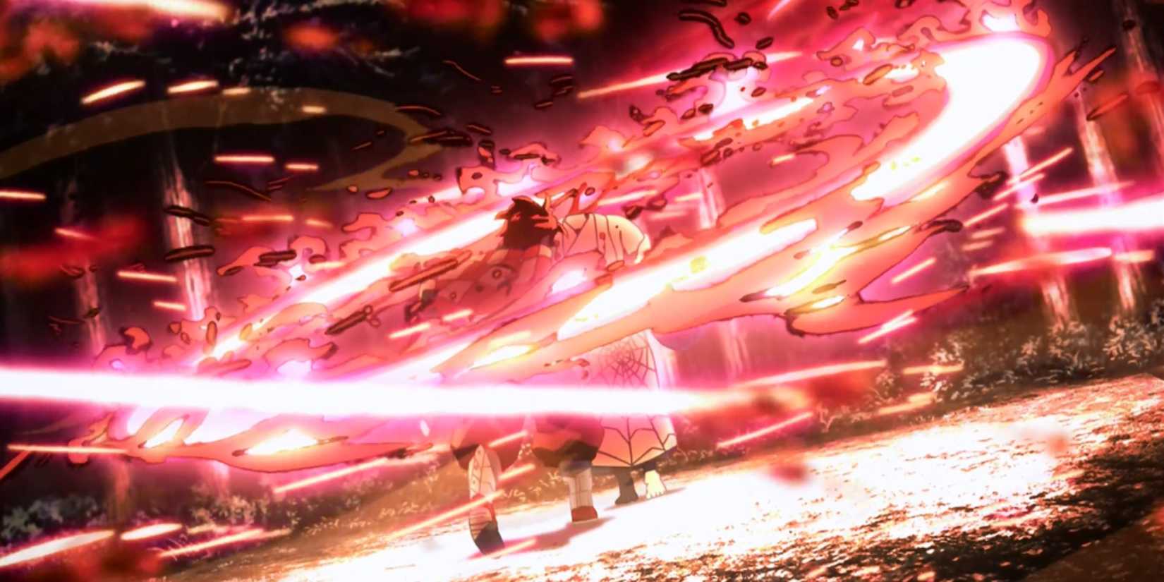 Tanjiro cuts Rui's head with Sun Breathing - Demon Slayer