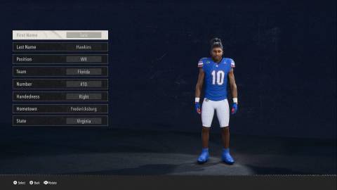 tank hawkins fastest wr in college football 26